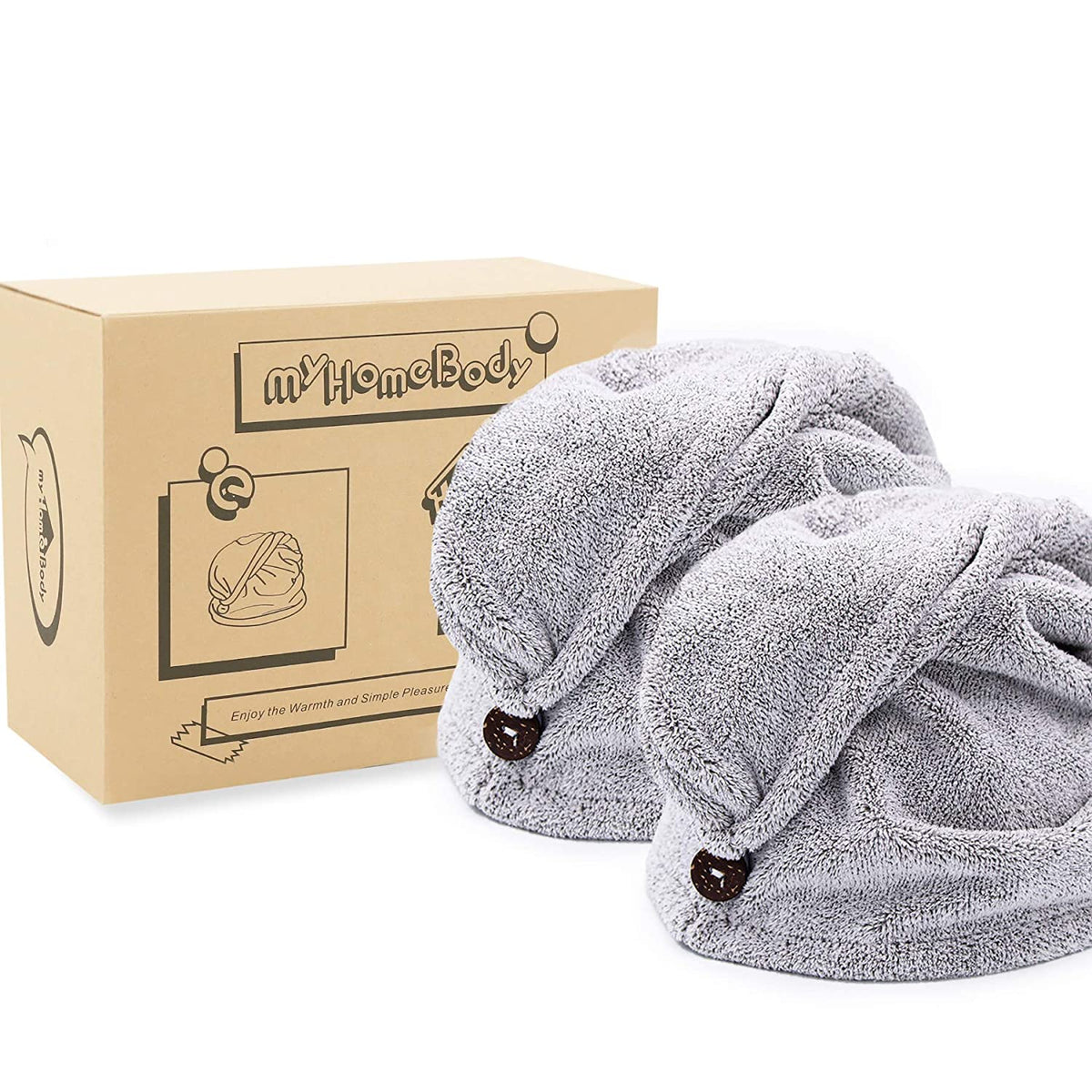 myHomeBody Ultra-Soft Charcoal Fiber Hand Drying Towels for Bathroom a