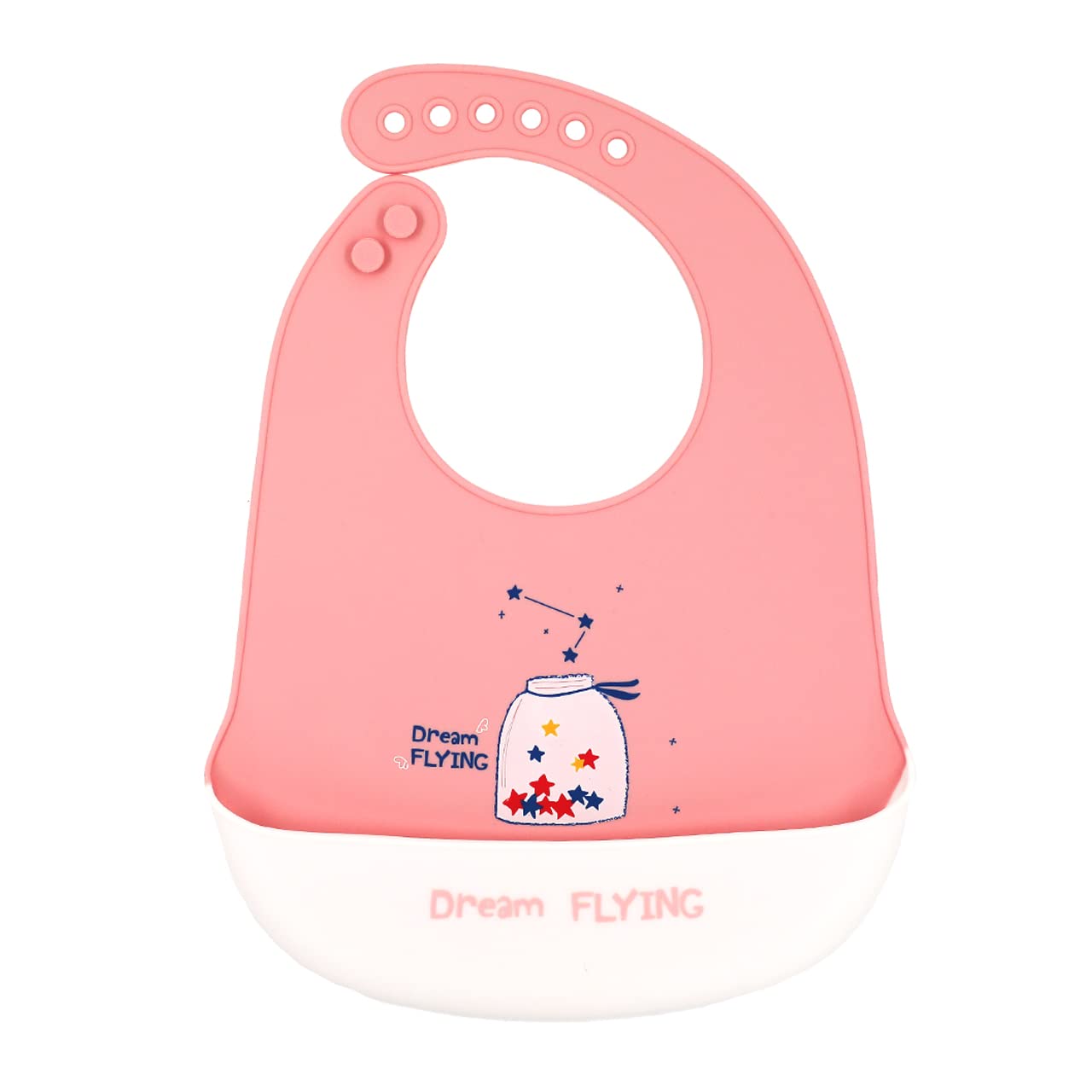 Silicone Bibs Contrast Color Collection| Waterproof Silicone Baby Bibs for Baby Feeding | Adjustable Fit Silicone Bibs