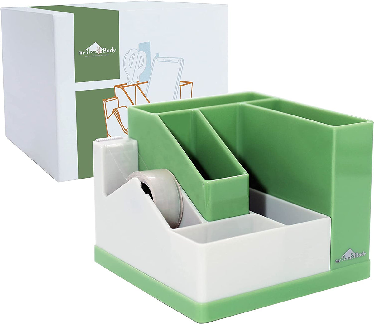 Rotating Desk Organizer with Tape Dispenser