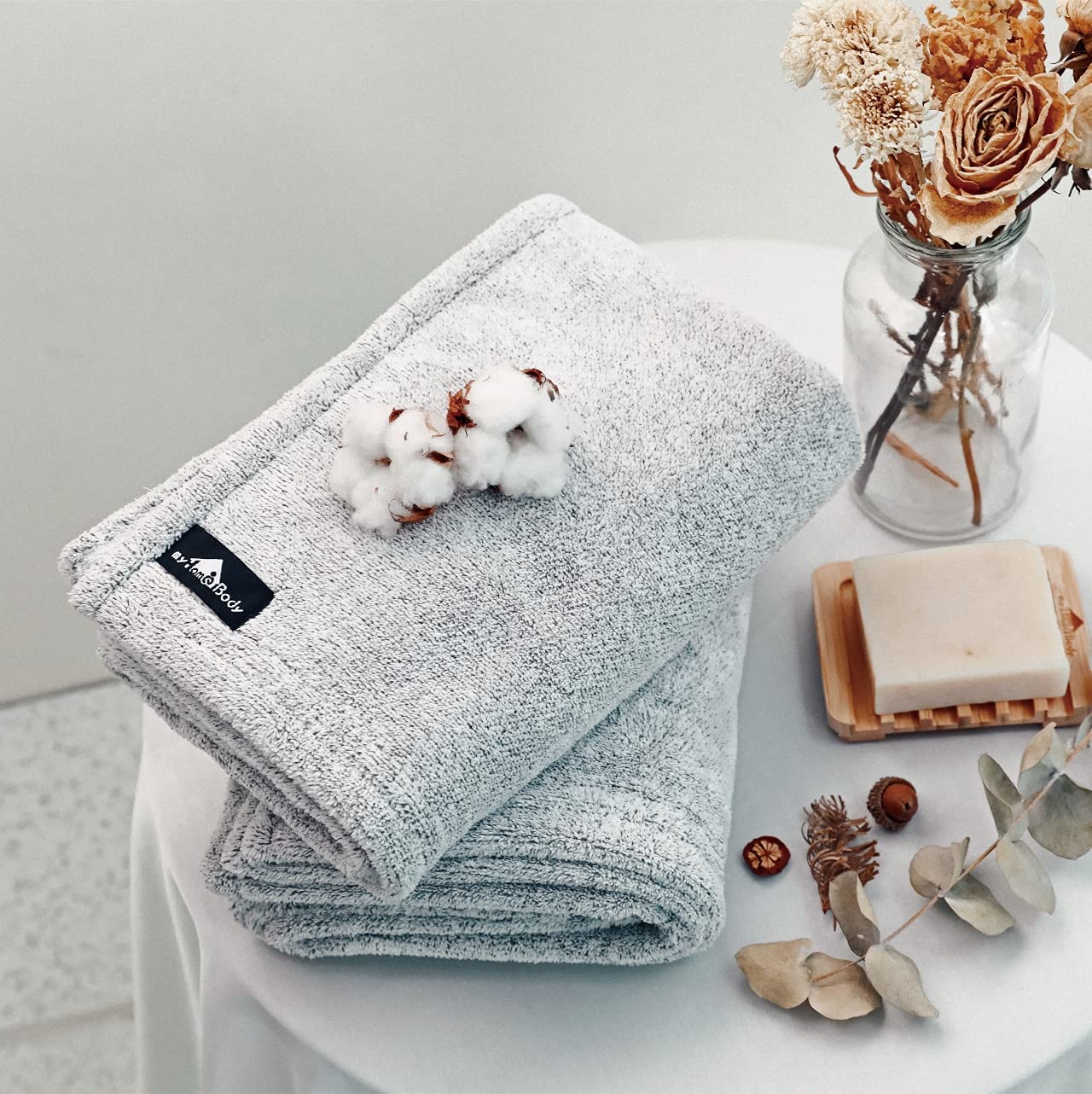 Premium Hair Towel | Ultra-Soft Lightweight Hair Towel, Quick Dry Towels | Towel as Hair Towel Wrap Multi-Use Quick Dry Towel | Hair Towels for Women and Men | Hair Towel Wrap for Women | 1pc, Grey