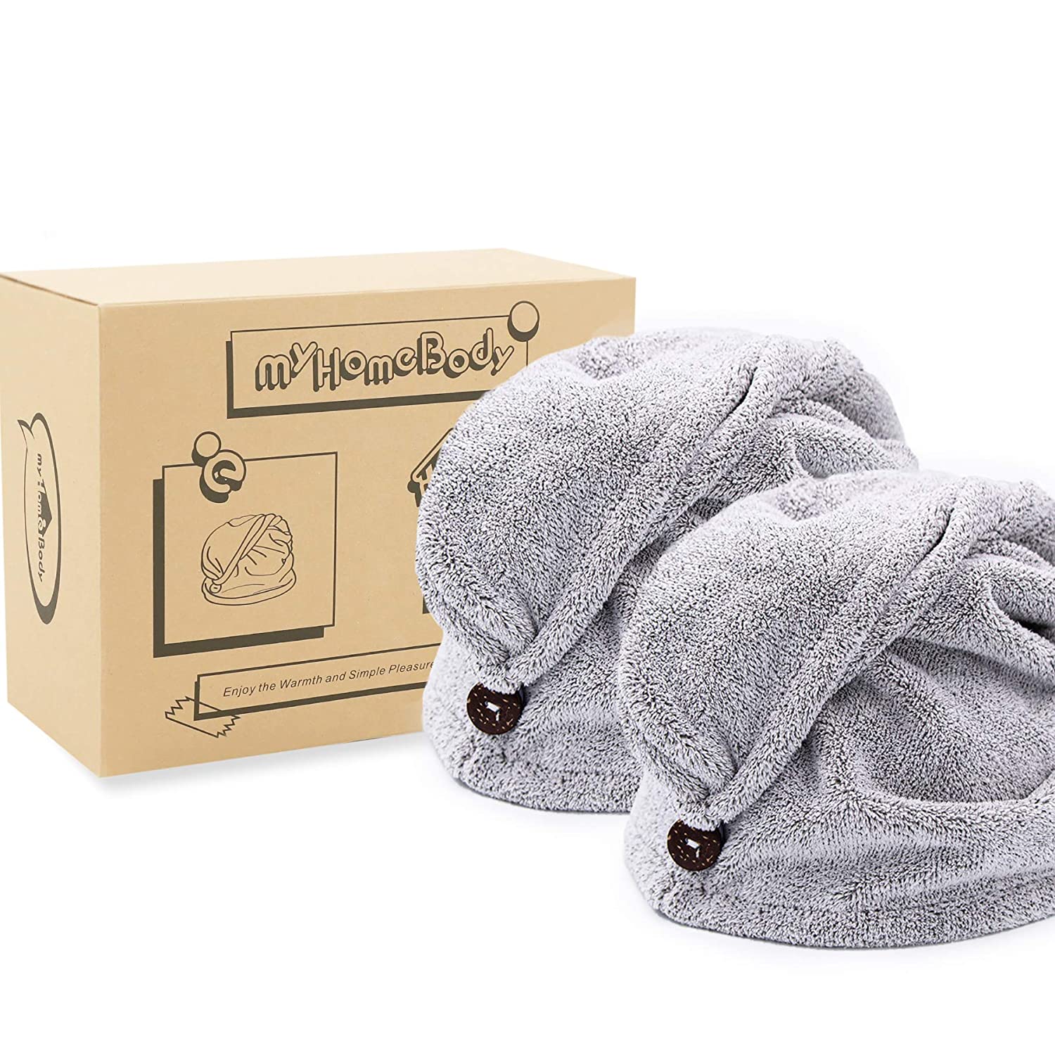 myHomeBody Ultra-Soft Charcoal Fiber Hand Drying Towels for Bathroom a