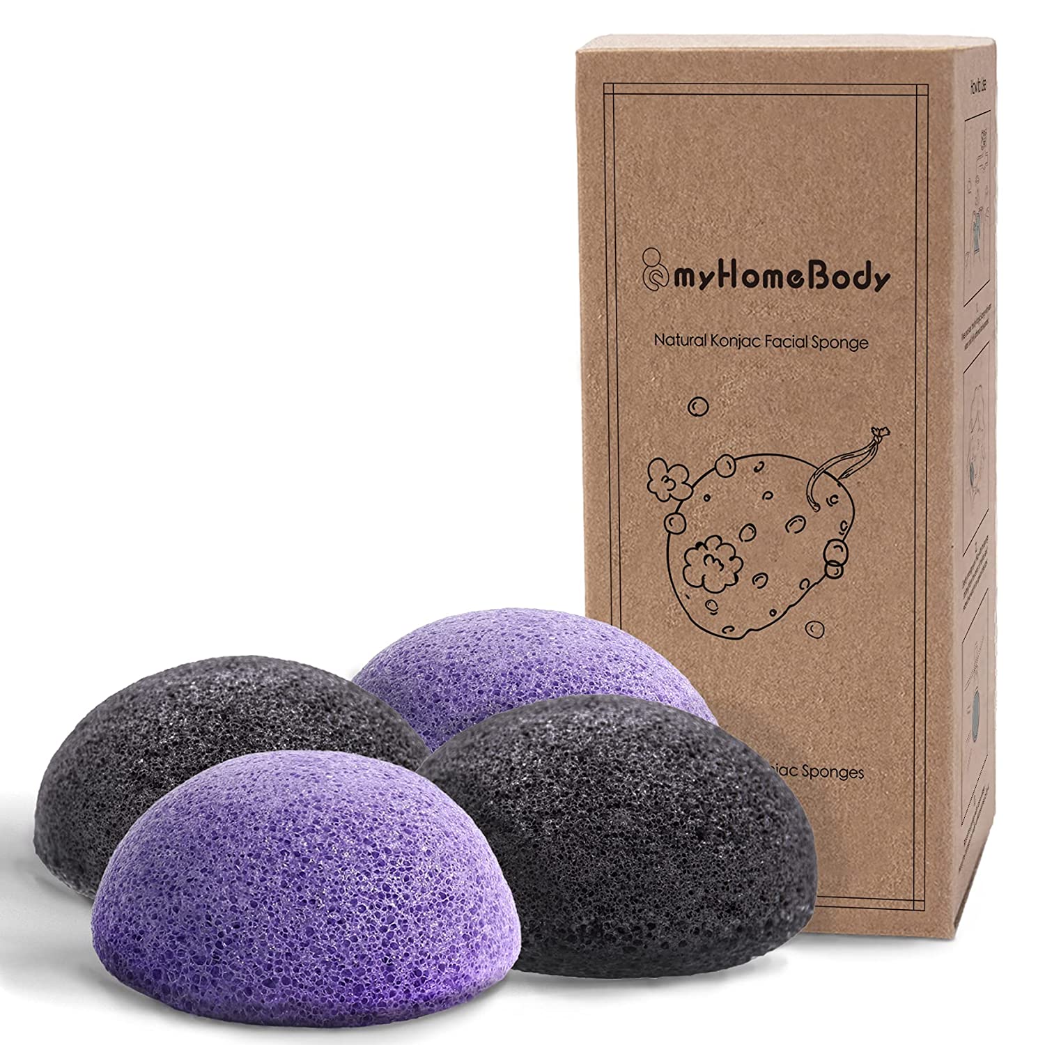 Natural Konjac Facial Sponges - for Gentle Face Cleansing and Exfoliation